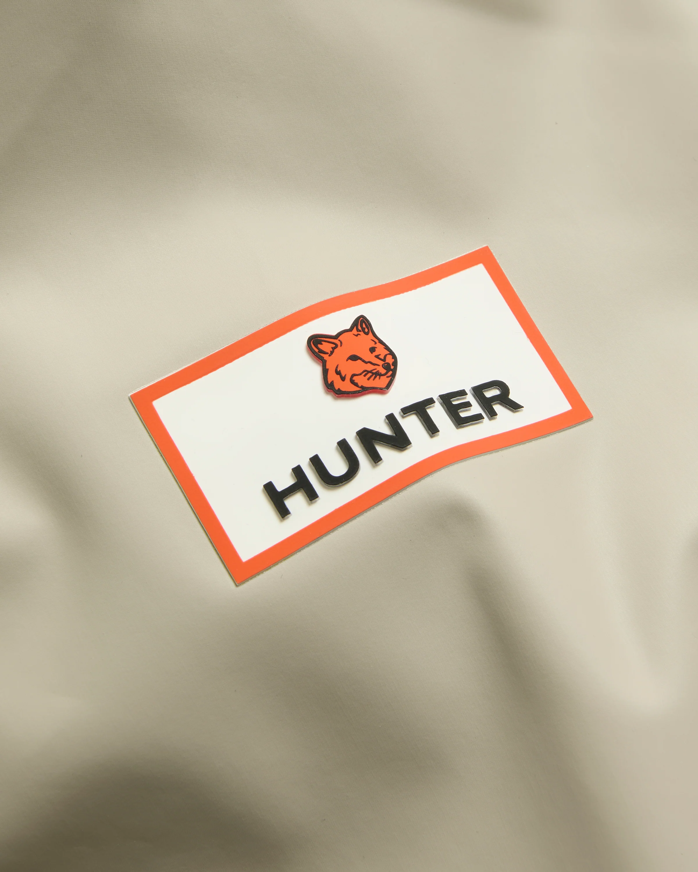 Maison Kitsune x Hunter Rain Jacket Stone Beige - Image 3